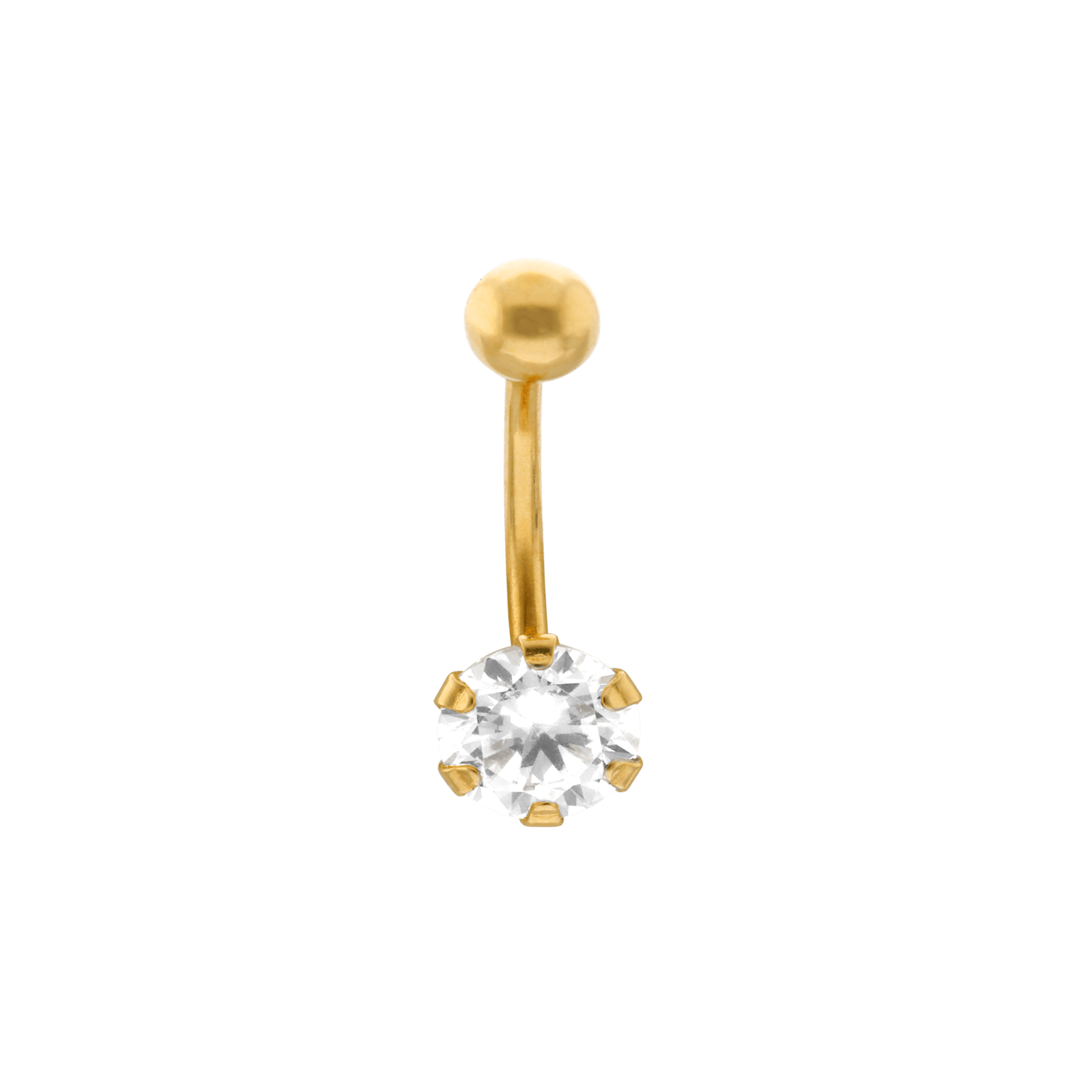 piercing nombril serti griffe Oxyde de Zirconium 6 millimètres