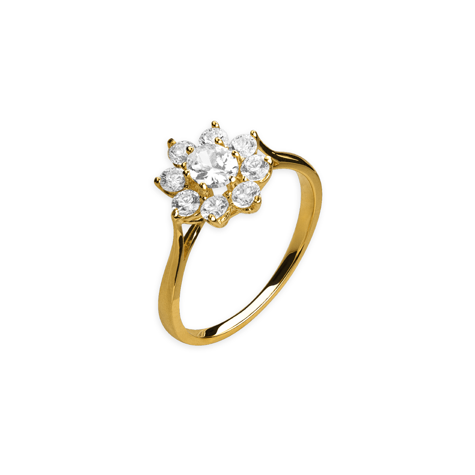 Bague Fleur Zirconium Or750