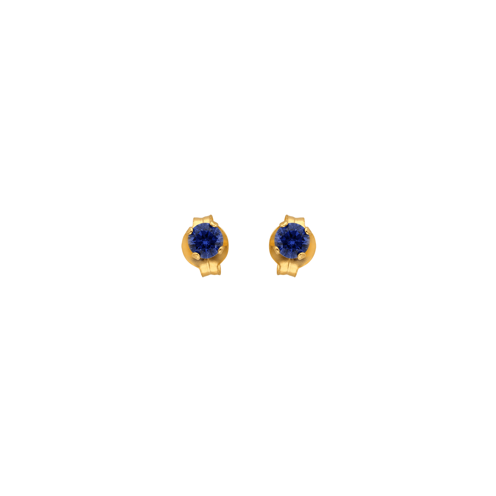 Boucles d'Oreilles 3 millimètres Oxyde de Zirconium couleur saphir
