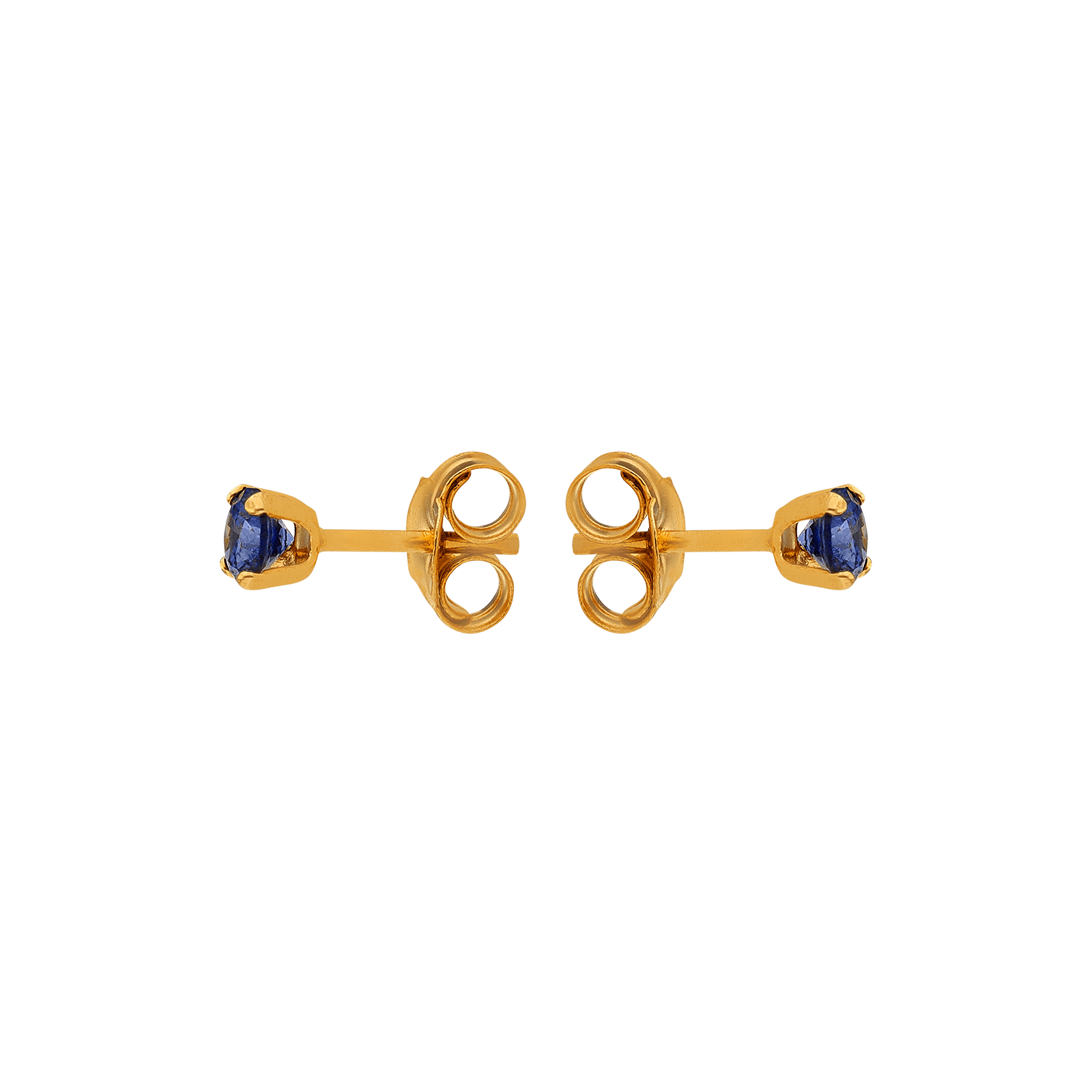 Boucles d'Oreilles 3 millimètres Oxyde de Zirconium couleur saphir