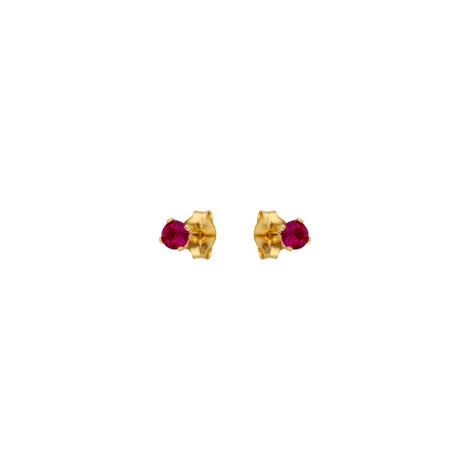 Boucles d'Oreilles 3 millimètres Oxyde de Zirconium couleur rubis