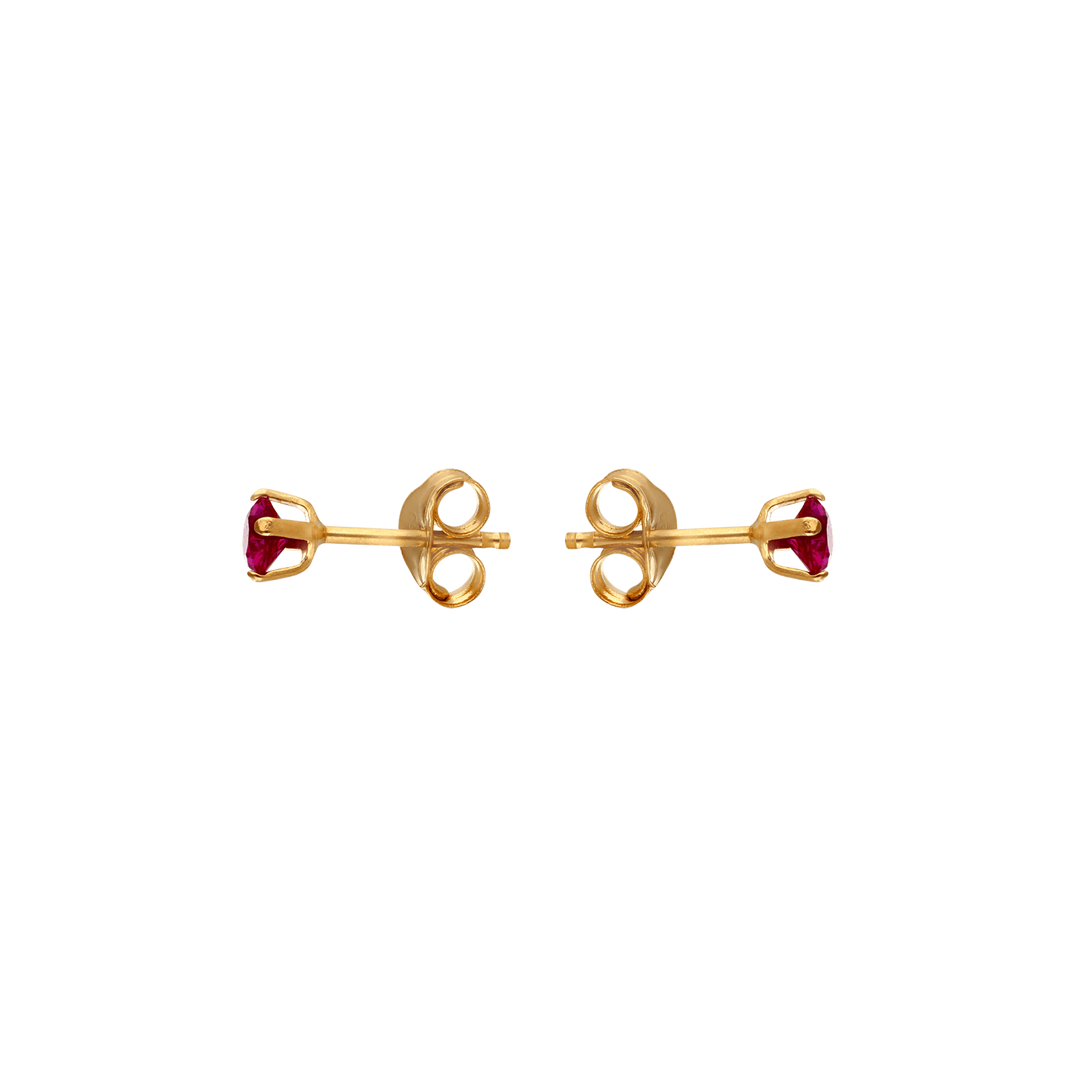 Boucles d'Oreilles 3 millimètres Oxyde de Zirconium couleur rubis