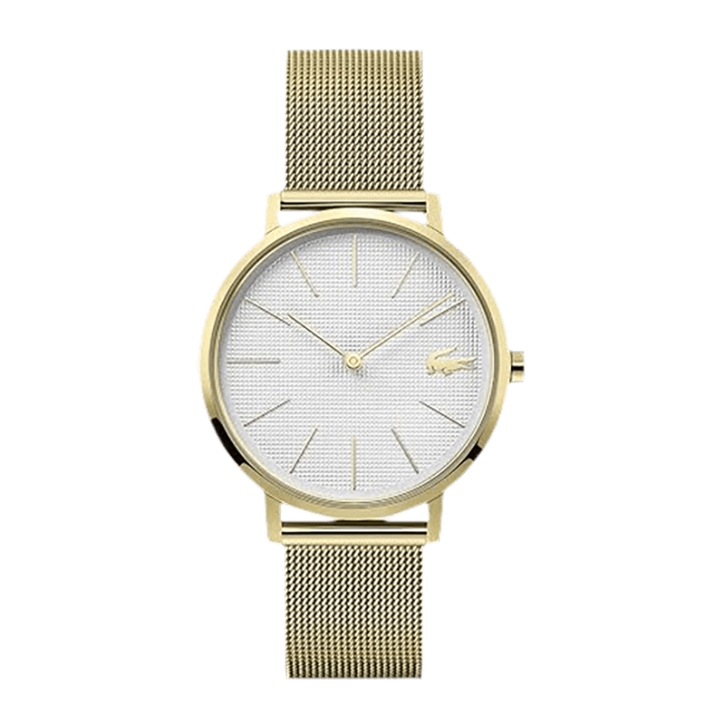 Montre Femme Lacoste Moon Bracelet Acier Milanais Doré  Cadran Blanc – 2001107