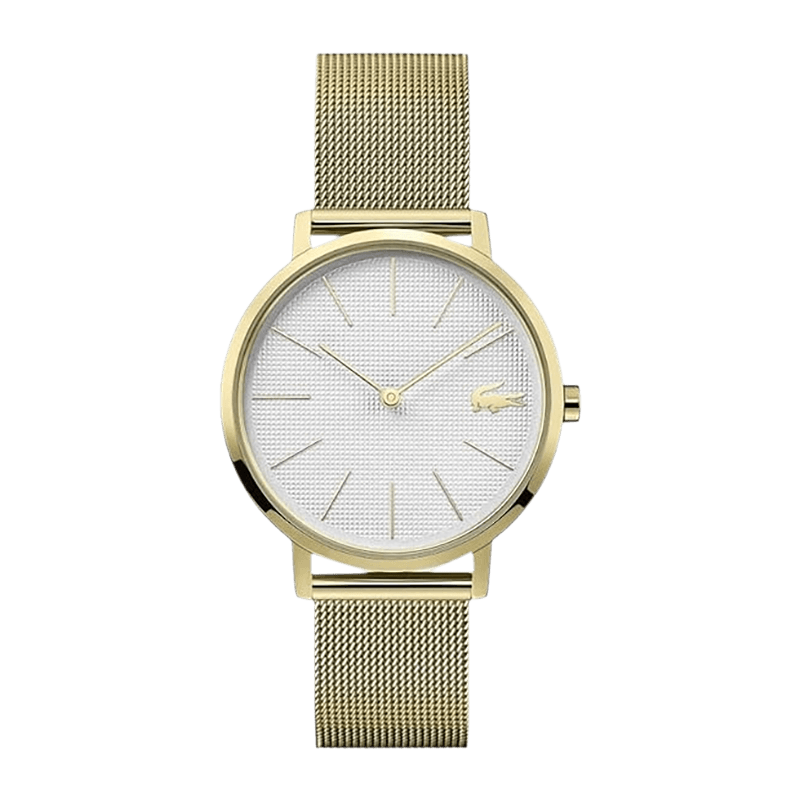 Montre Femme Lacoste Moon Bracelet Acier Milanais Doré  Cadran Blanc – 2001107