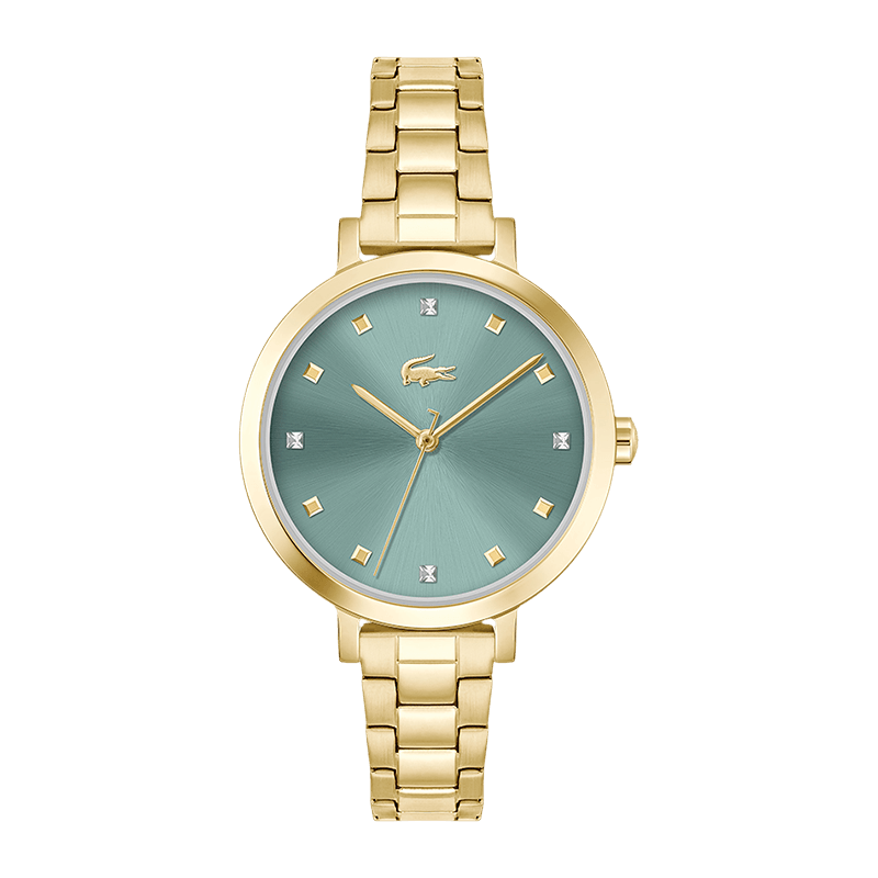 Montre Femme Lacoste Riga Bracelet Acier Doré  Cadran Vert – 2001368