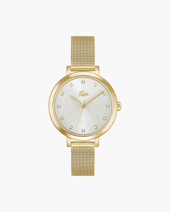 MONTRE Femme Lacoste Quartz boîtier acier or jaune cadran rond