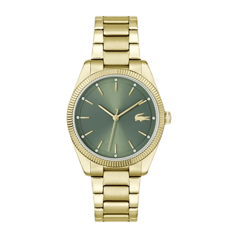 Montre Femme Lacoste Capucine Bracelet Acier Doré  Cadran Vert – 2001403