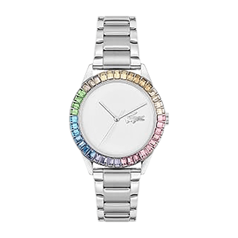 Montre Femme Lacoste Ladycroc  Bracelet Acier Argenté Cristaux Multicolores -  2001409