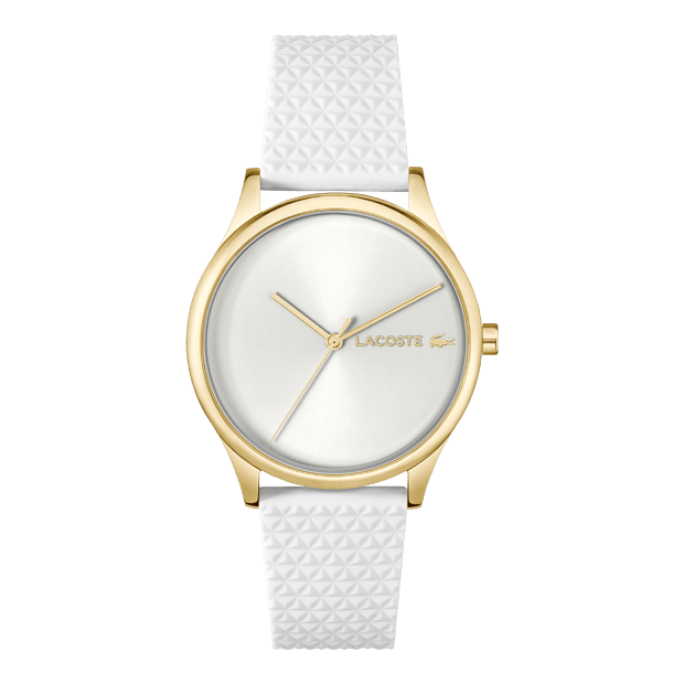 montre dame crocodile silicone blanc cadran