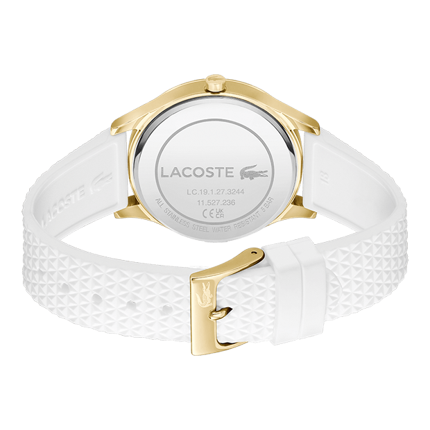 montre dame crocodile silicone blanc cadran