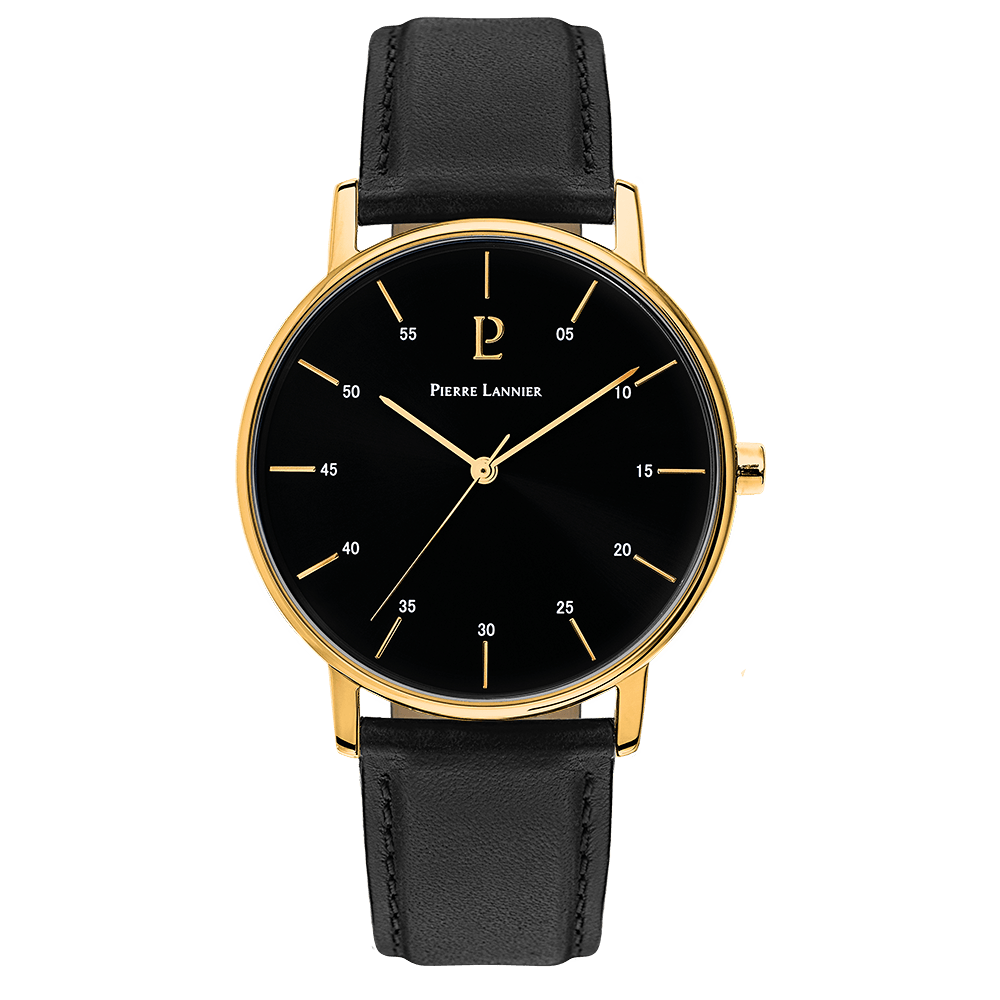 Montre Homme CITYLINE Cadran Noir Bracelet Cuir Noir