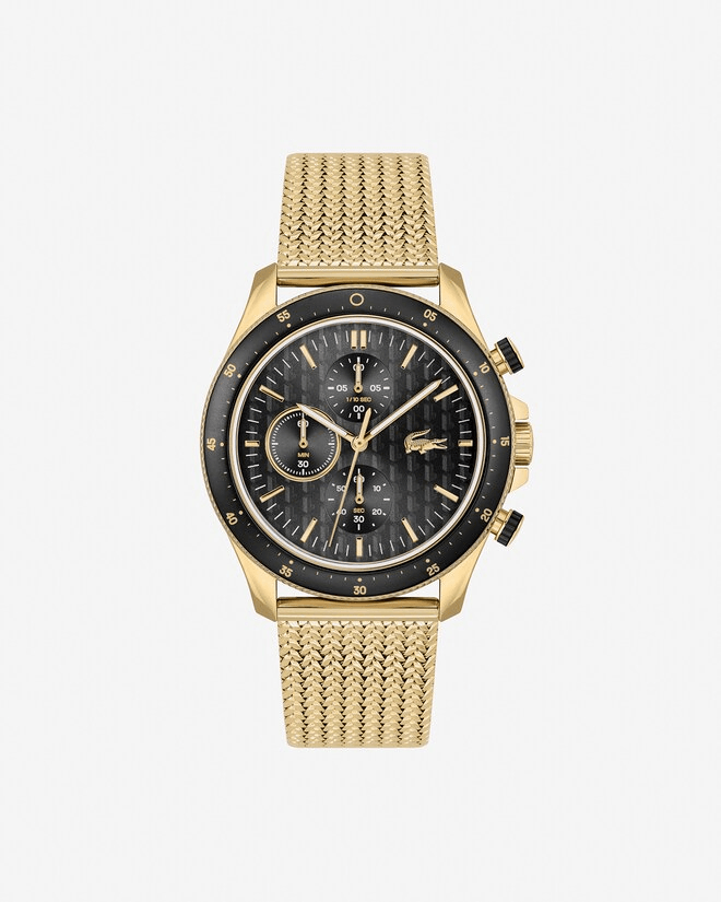 MONTRE HOMME lacoste Quartz bracelet acier pressé or jaune