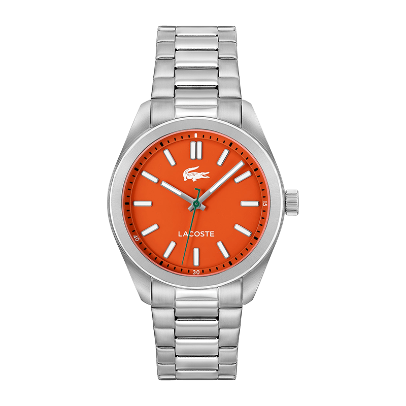 Montre Homme Lacoste Monceau Bracelet Acier Argenté Cadran Orange –2011353