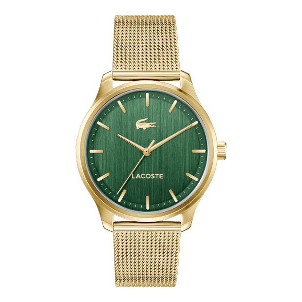 MONTRE HOMME lisbon milanais acier dore cadran vert