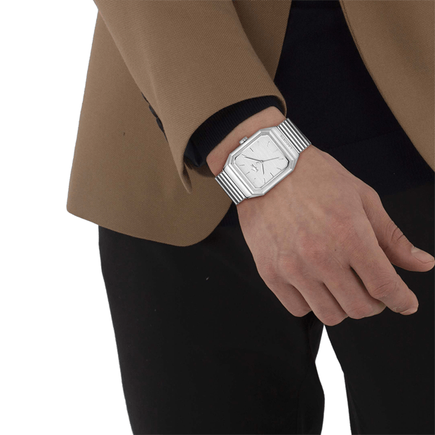 MONTRE HOMME rene acier cadran silver