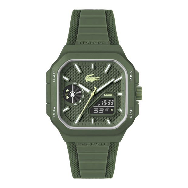 Montre Lacoste LC33 - Analogique-Digital - Bracelet silicone Kaki - Homme