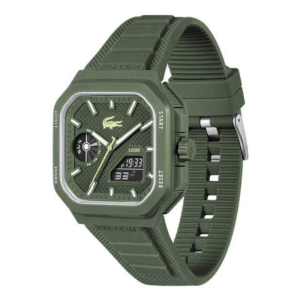 Montre Lacoste LC33 - Analogique-Digital - Bracelet silicone Kaki - Homme