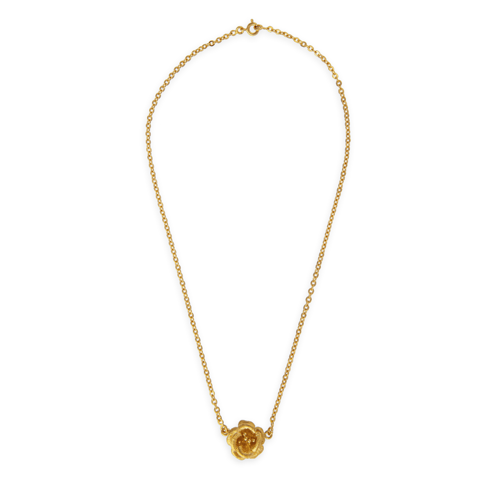 Collier chaîne plaqué or motif rose
