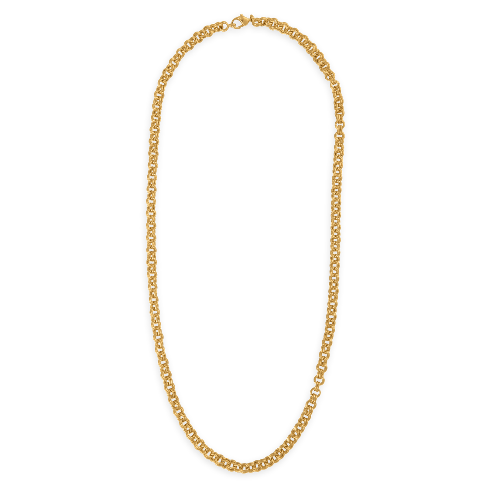 Collier Plaqué Or Maille Jaseron 6mm 60cm