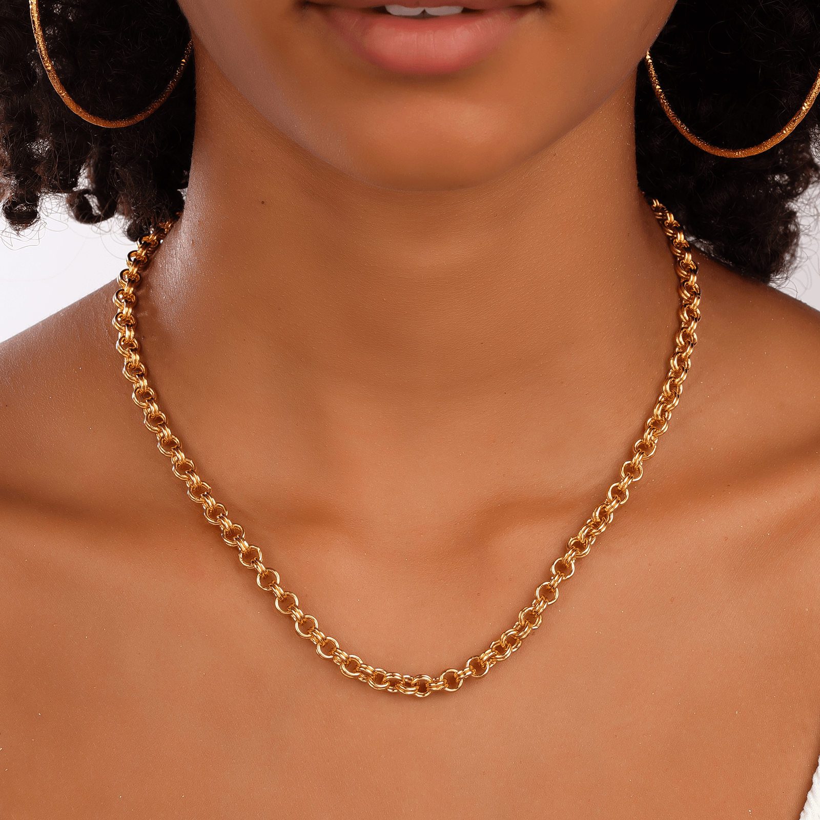 Collier plaqué or maille jaseron