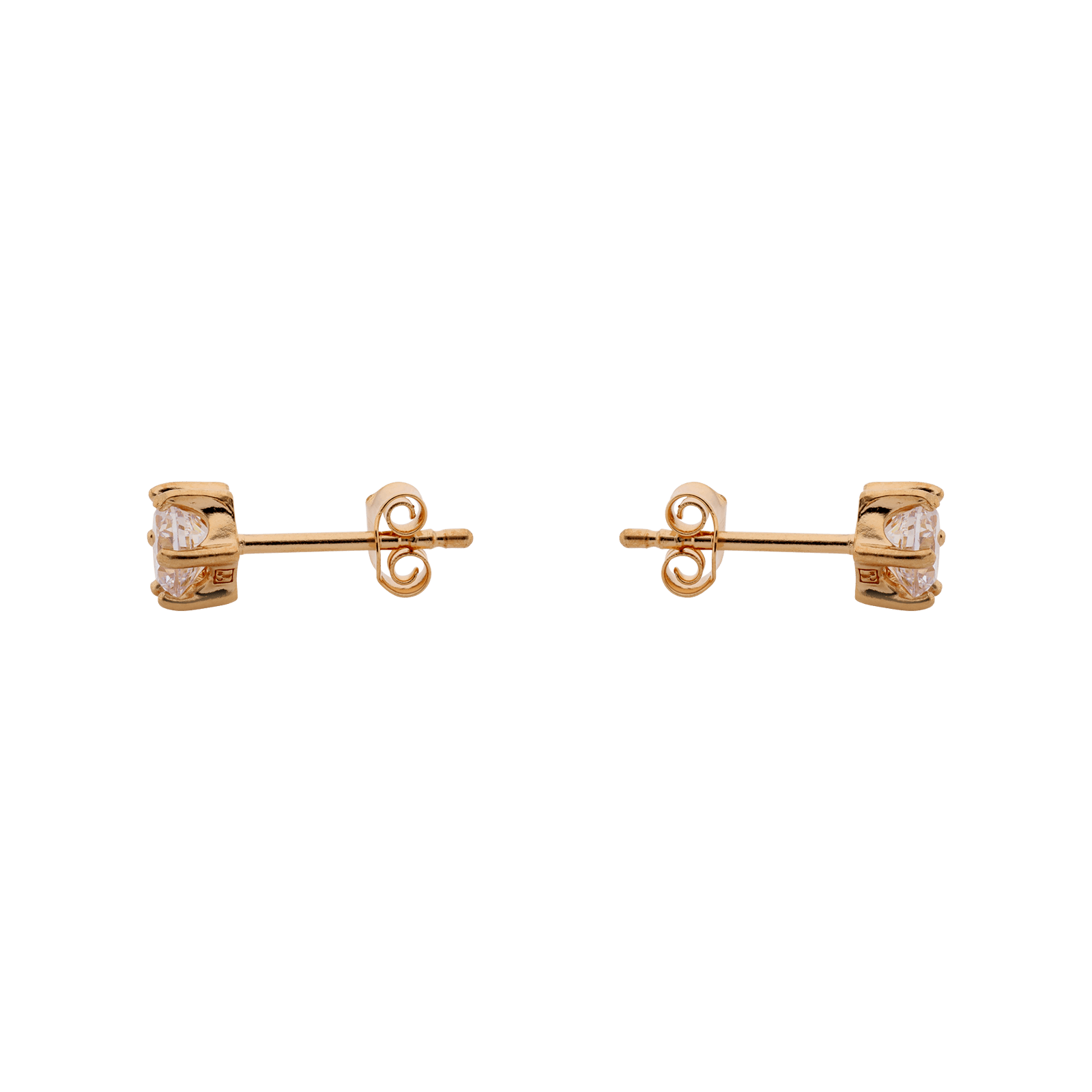 Boucles d'Oreilles Oxyde de Zirconium 5mm plaqué or