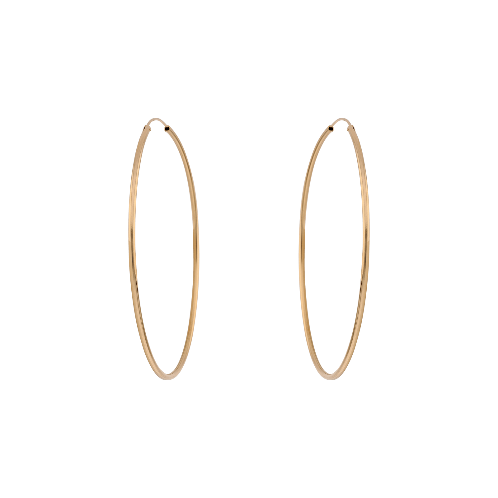 Créoles tube lisse 2mm/70mm plaqué or