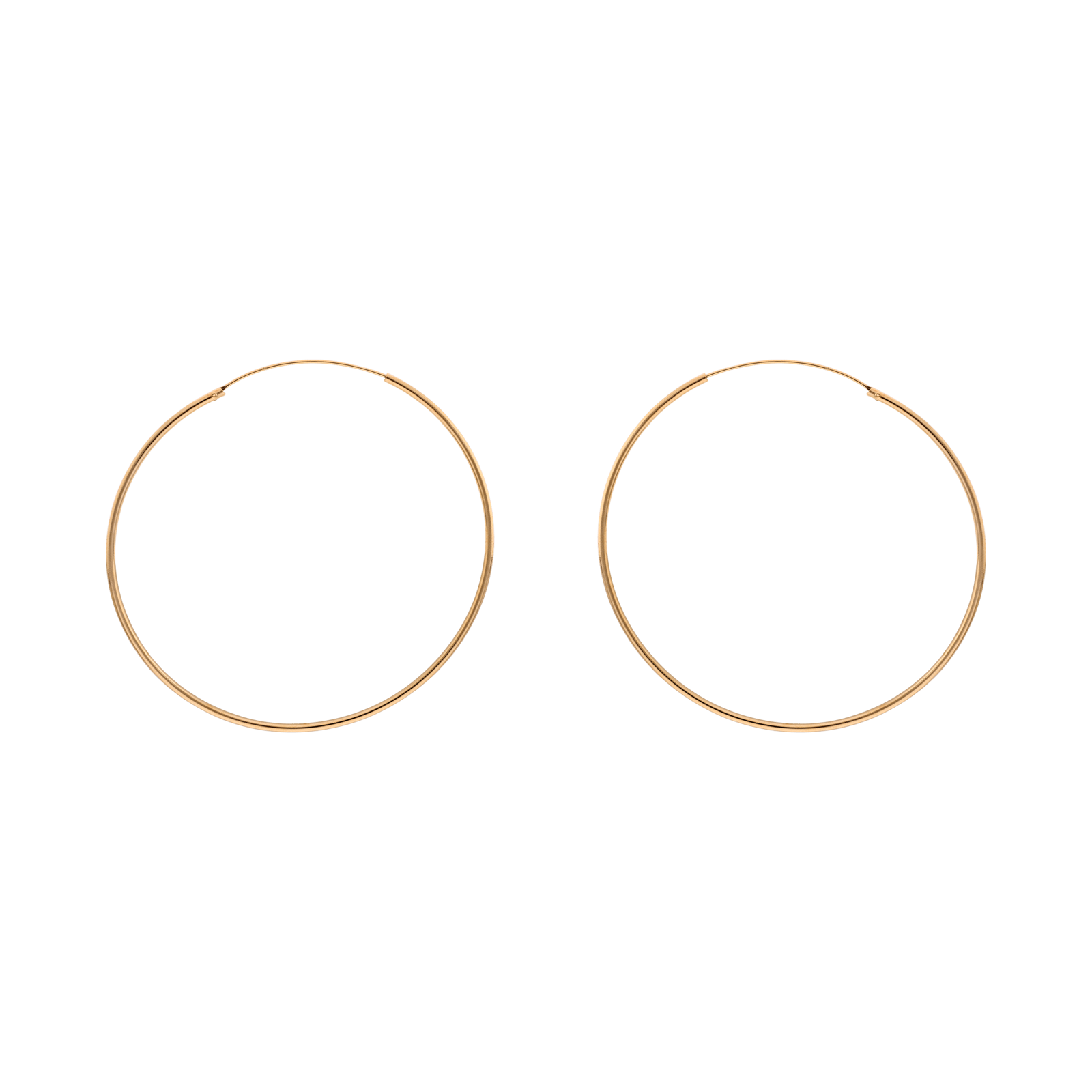 Créoles tube lisse 1.5mm/60mm plaqué or