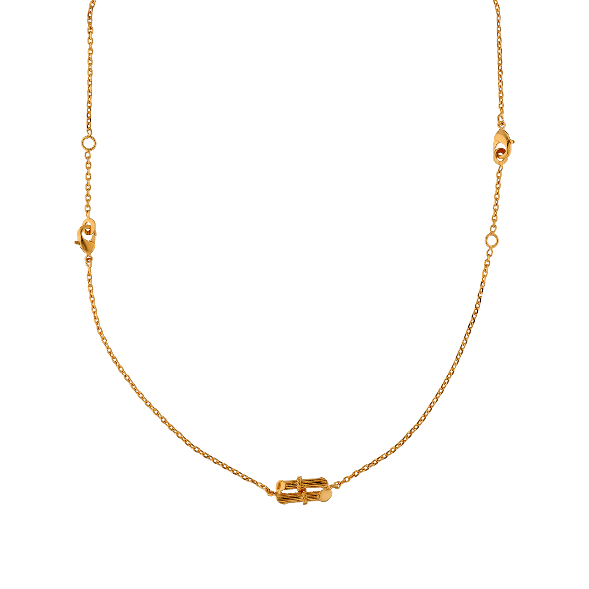 Collier Canne à Sucre 45 cm plaqué or
