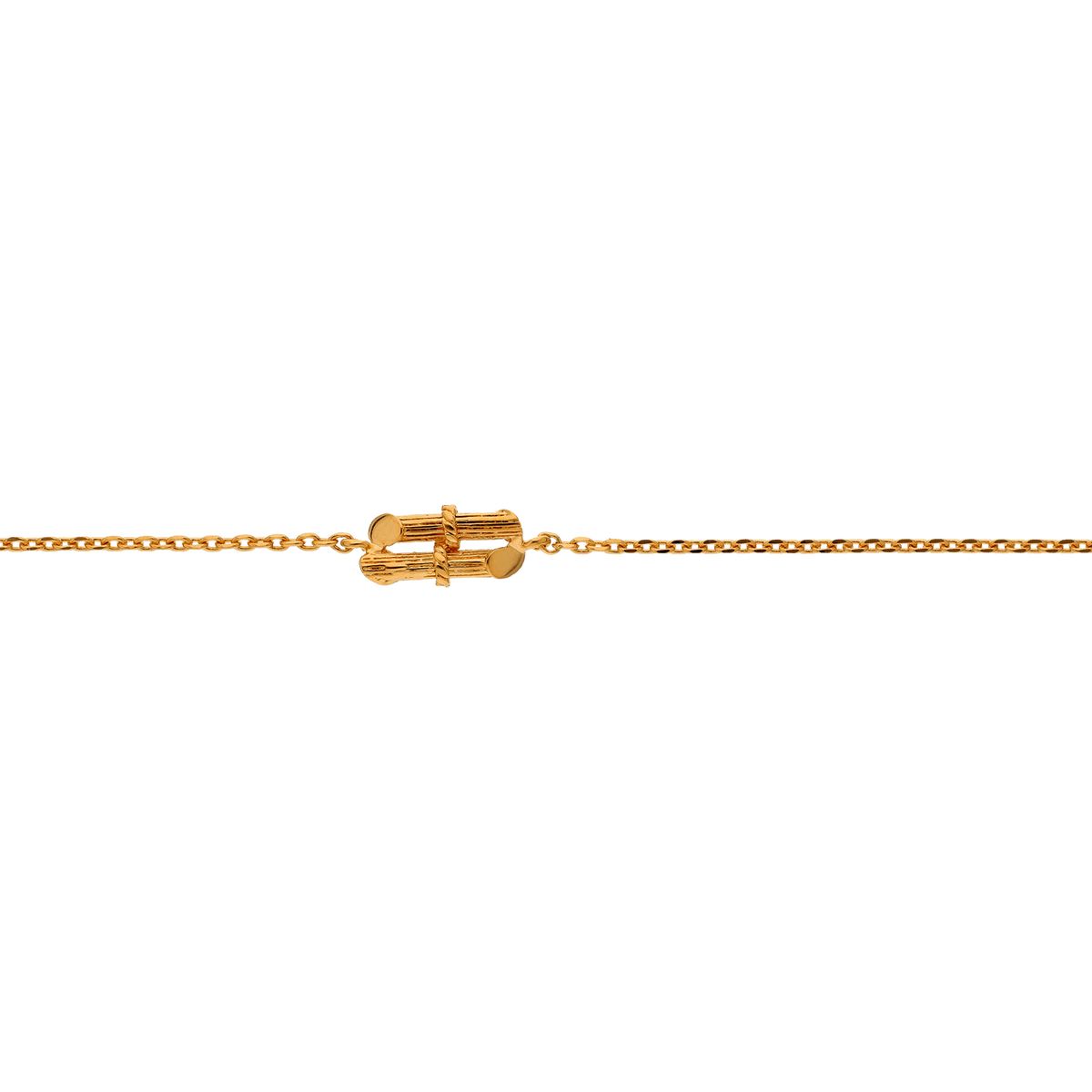 Collier Canne à Sucre 45 cm plaqué or