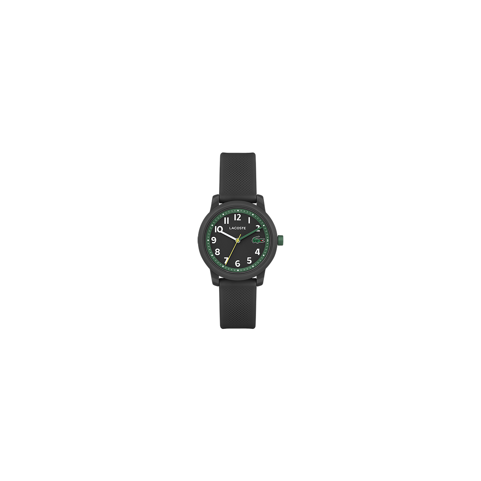 MONTRE ENFANT lacoste mouvement Quartz boitier tr90 noir rond cadran noir bracelet silicone noir