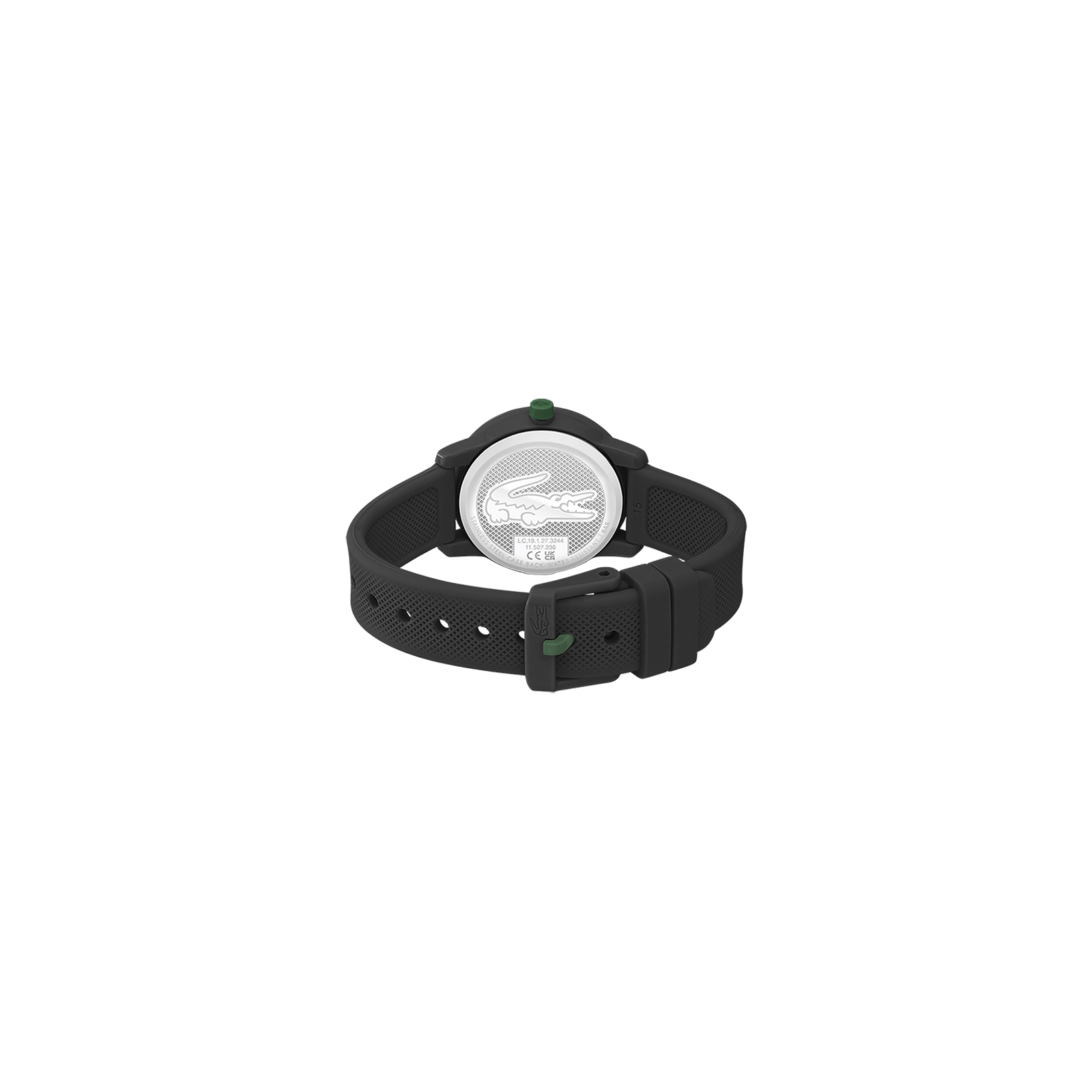 MONTRE ENFANT lacoste mouvement Quartz boitier tr90 noir rond cadran noir bracelet silicone noir