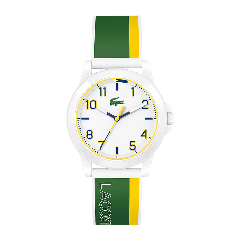 Montre Enfant Lacoste Rider  Bracelet Silicone Blanc/Vert/Jaune – 2030044