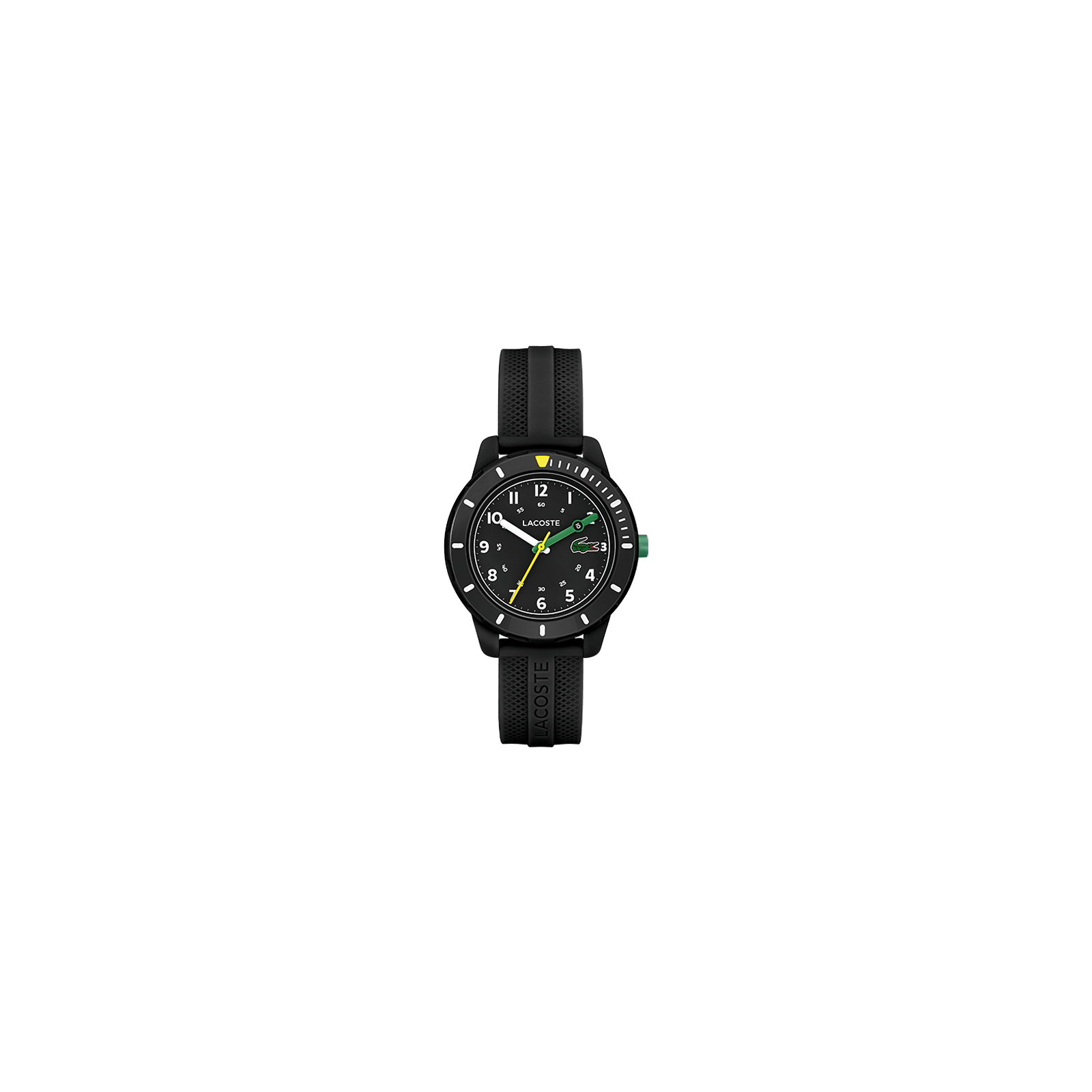 Montre Enfant Lacoste Quartz cadran noir bracelet silicone noir
