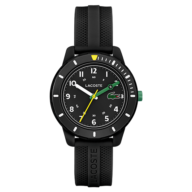 Montre Enfant Lacoste Quartz cadran noir bracelet silicone noir