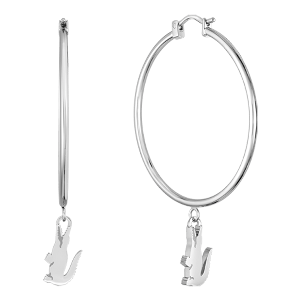 boucles d'oreilles acier femme crocodile inoxydable 316l lacoste couleur circonférence intérieure 34mm
