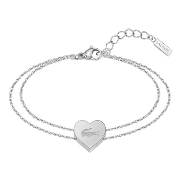 bracelet acier femme love my crocodile inoxydable 316l lacoste couleur ajustable circonférence intérieure 165 mm crochet