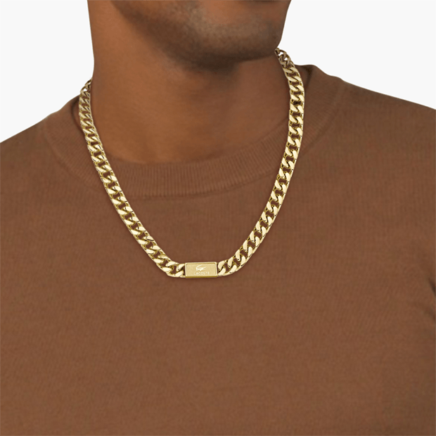 Collier LACOSTE Backhand en Acier Doré