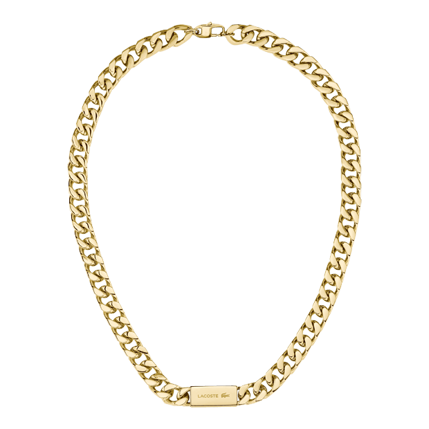 Collier LACOSTE Backhand en Acier Doré