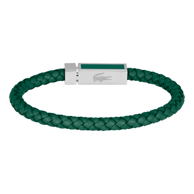 Bracelet LACOSTE Rokel Acier et cuir vert