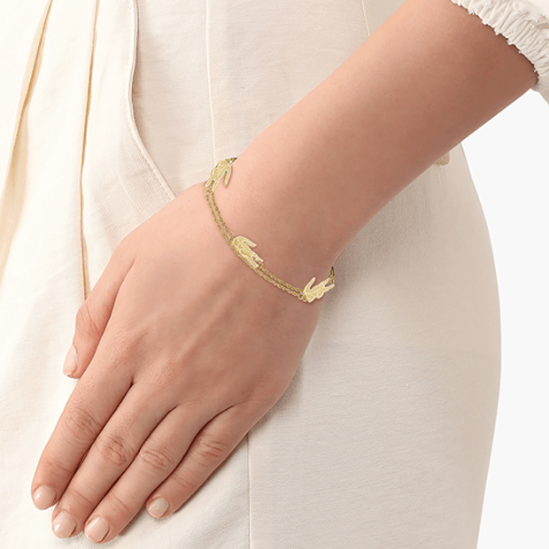 Bracelet LACOSTE Crocodile Acier doré