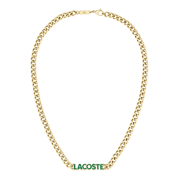 Collier Lacoste Script  Acier Doré