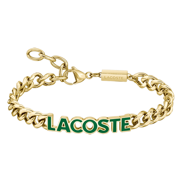 Bracelet LACOSTE Script Acier doré et vert