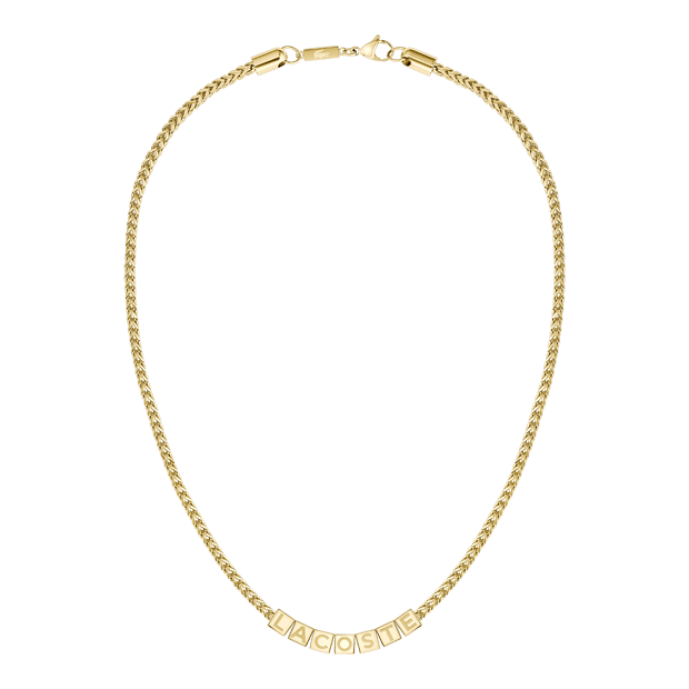 Collier LACOSTE Script Acier doré
