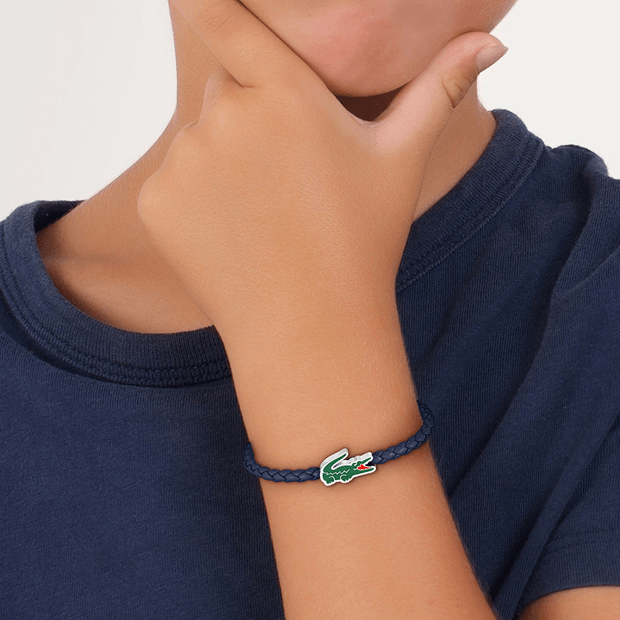 Bracelet cutie crocodile bleu Lacoste