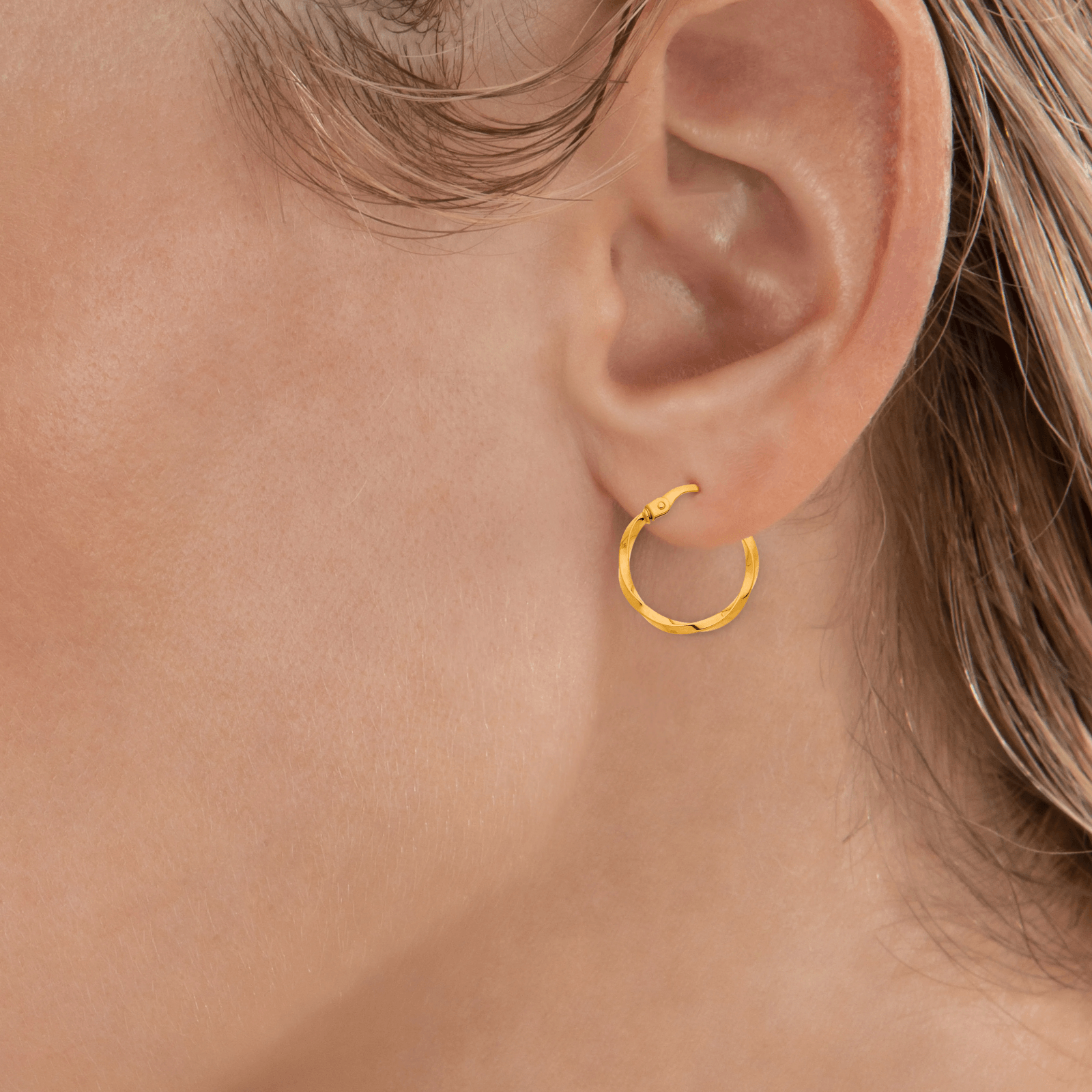 créoles or 9 carats torsadées 18.6mm