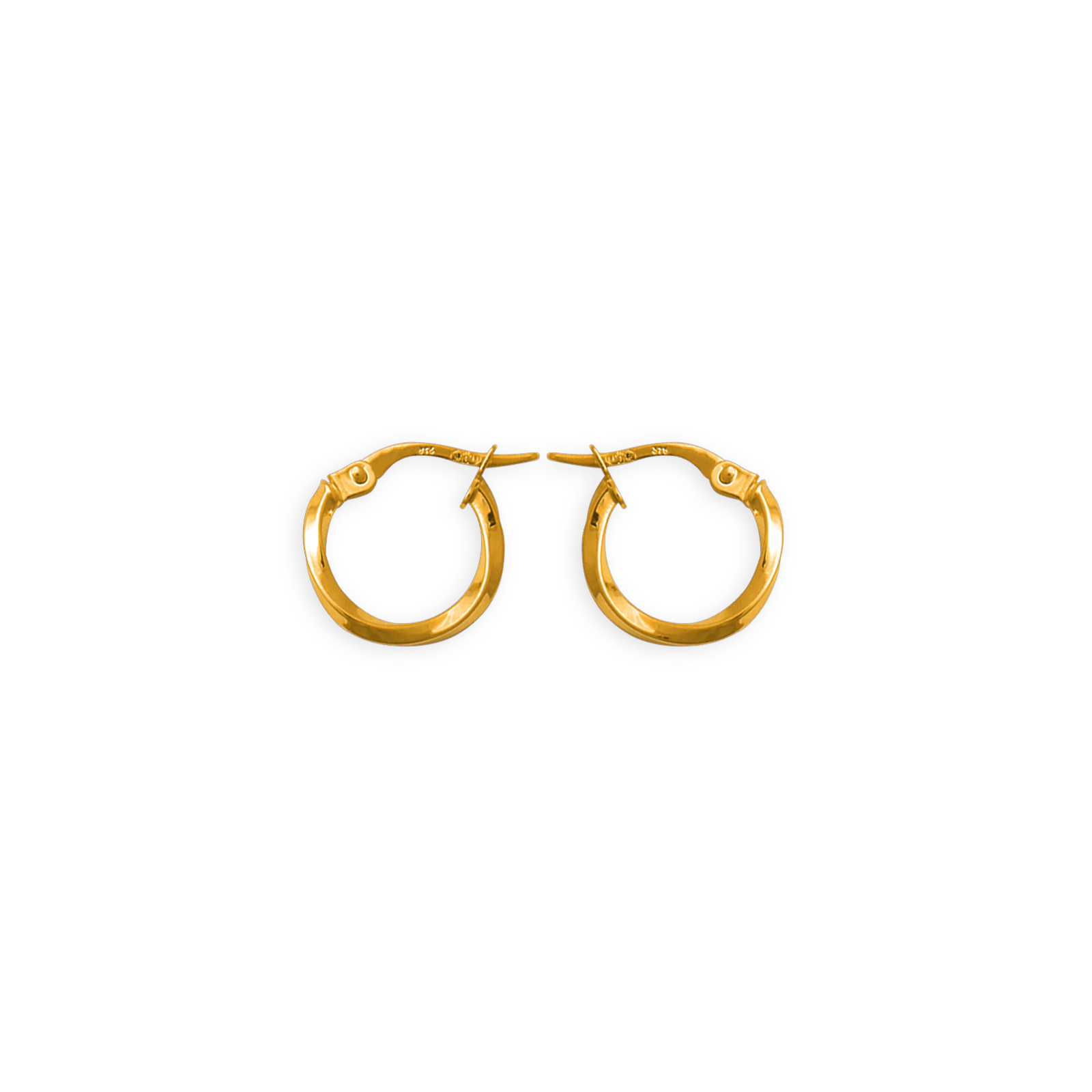 créoles or 9 carats torsadées 13.6mm