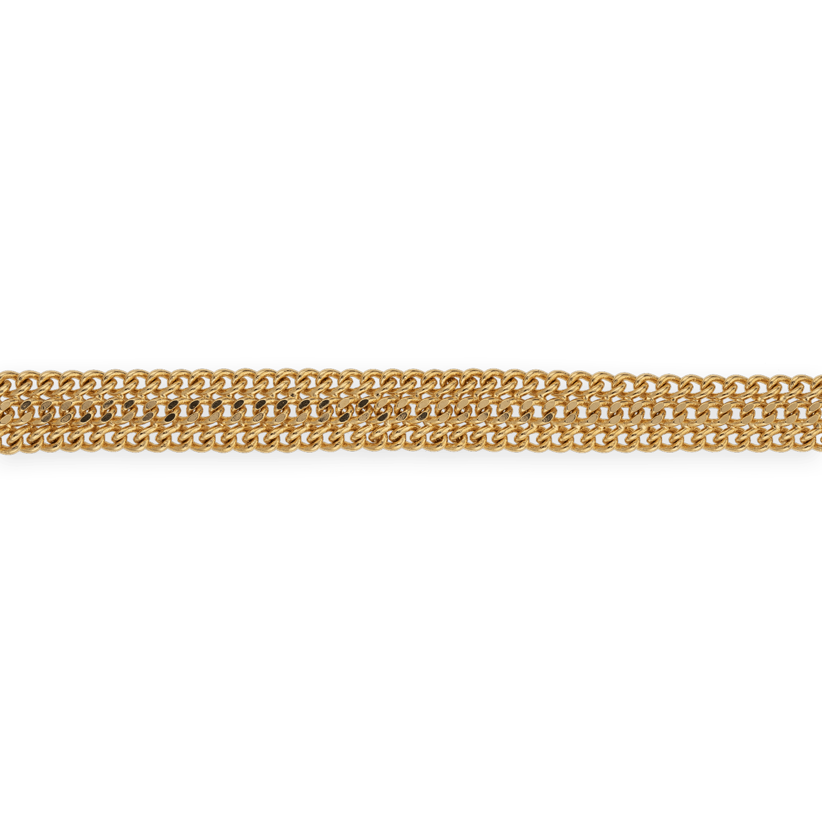 Bracelet Plaqué Or Maille Gourmette Double
