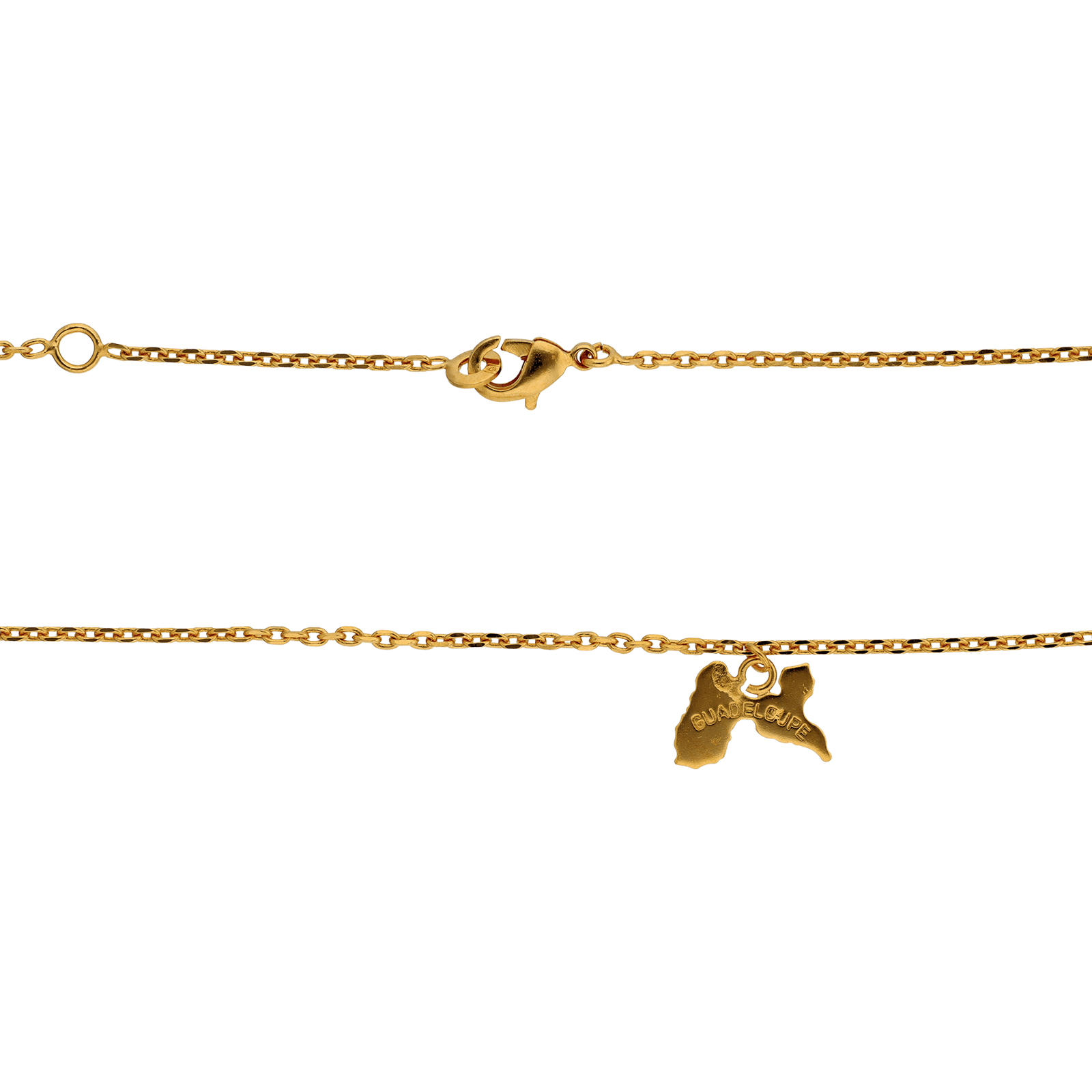 chevillère Plaqué or Pendentif Carte groupe