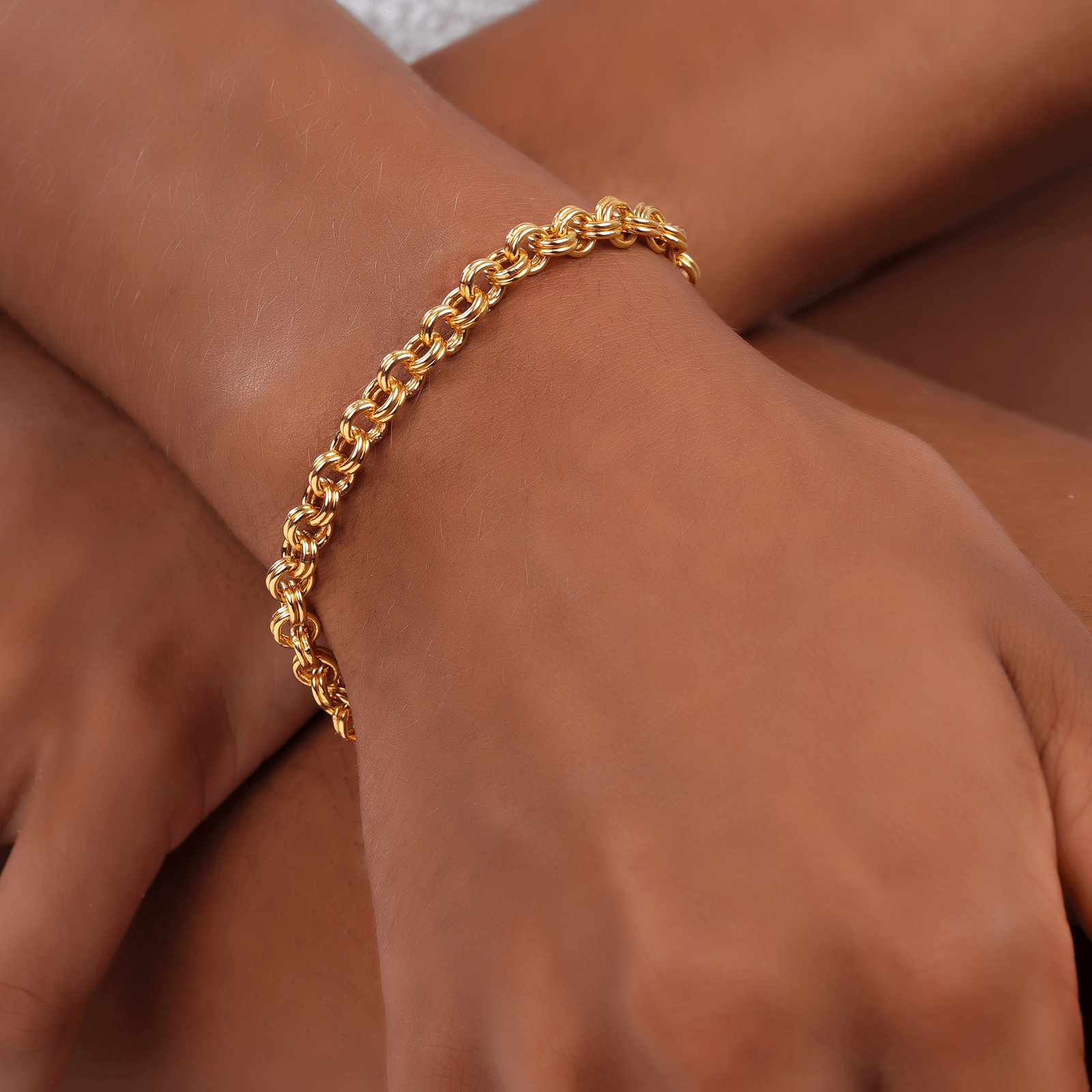 Bracelet Plaqué Or Maille Jaseron
