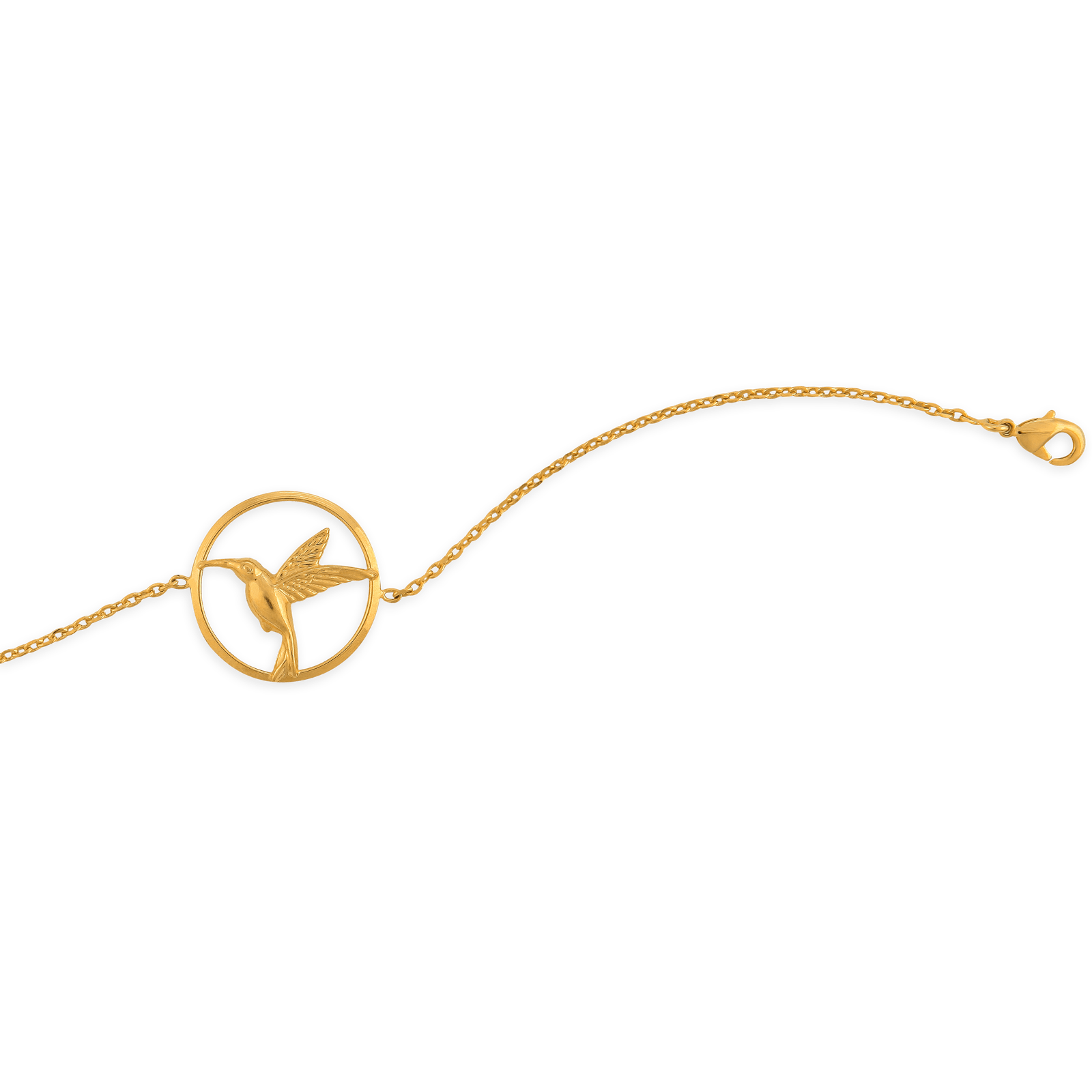Bracelet Plaqué Or Chaïne Colibri Cerclé